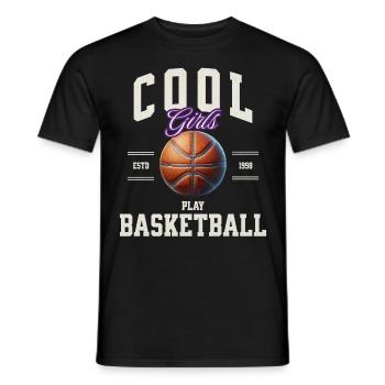 Basketball Women Girls - Men's T-Shirt - black - Front - AI Model Male 178 light (178cm)