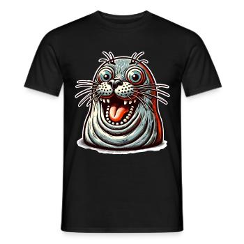 Seal seal - Men's T-Shirt - black - Front - AI Model Male 178 light (178cm)