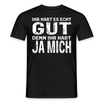 Un design amusant - vous l’avez vraiment bien - T-shirt homme - noir - Devant - AI Model Male 178 light (178cm)