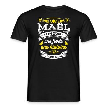 MAËL UN NOM UNE FIERTÉ AUCUN RIVAL - T-shirt homme - noir - Devant - AI Model Male 178 light (178cm)