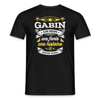 GABIN UN NOM UNE FIERTÉ AUCUN RIVAL - T-shirt homme - noir - Devant - AI Model Male 178 light (178cm)