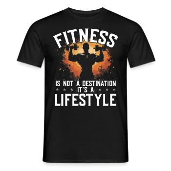Fitness is not a destination, it's a lifestyle - Men's T-Shirt - black - Front - AI Model Male 178 light (178cm)