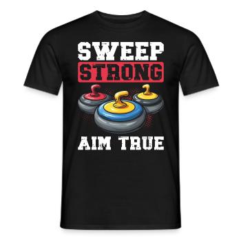 Curling, Curling, Curling, Curling, Curling - T-shirt homme - noir - Devant - AI Model Male 178 light (178cm)