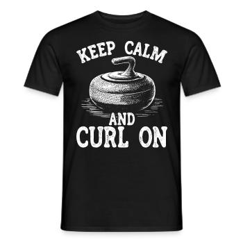 Curling, Curling, Curling, Curling, Curling - Men's T-Shirt - black - Front - AI Model Male 178 light (178cm)