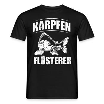 KARPFEN FLÜSTERER Lustiges Angler Geburtstags - Männer T-Shirt - Schwarz - Vorne - AI Model Male 178 light (178cm)