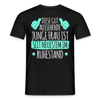Rentnerin DIESE GUTAUSSEHENDE JUNGE FRAU IST IM - Männer T-Shirt - Schwarz - Vorne - AI Model Male 178 light (178cm)