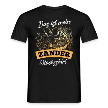 Angler DAS IST MEIN ZANDER GLÜCKSSHIRT Lustiges - Männer T-Shirt - Schwarz - Vorne - AI Model Male 178 light (178cm)