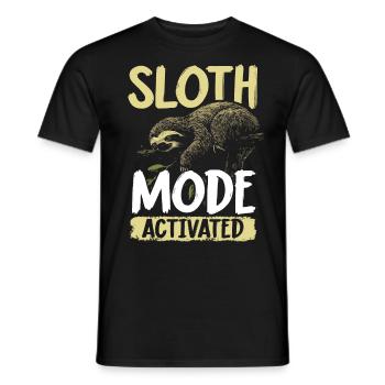 Sloth Mode: Activated Faultier Sloth - Men's T-Shirt - black - Front - AI Model Male 178 light (178cm)