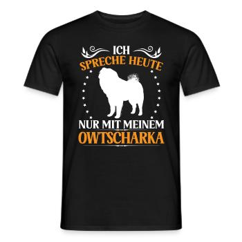 Ovcharka Talk to Caucasian Ovcharka - Men's T-Shirt - black - Front - AI Model Male 178 light (178cm)