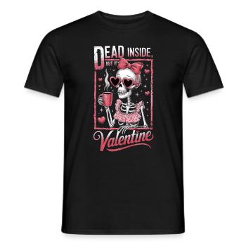 Mort à l’intérieur mais c’est la Saint-Valentin - T-shirt homme - noir - Devant - AI Model Male 178 light (178cm)