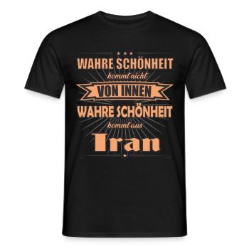 True beauty comes from Iran Design - Men's T-Shirt - black - Front - AI Model Male 178 light (178cm)