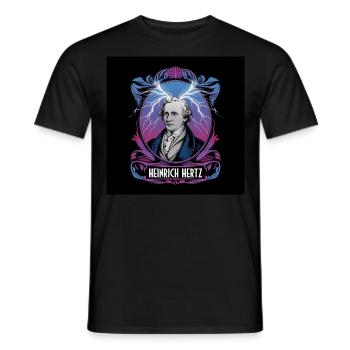 Erbe der Menschheit - Heinrich Hertz - Männer T-Shirt - Schwarz - Vorne - AI Model Male 178 light (178cm)