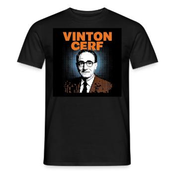 Erbe der Menschheit - Vinton Cerf - Männer T-Shirt - Schwarz - Vorne - AI Model Male 178 light (178cm)