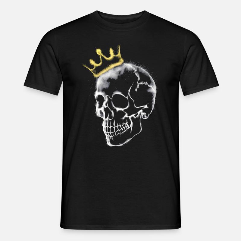 Schädel mit Krone - Männer T-Shirt - Schwarz