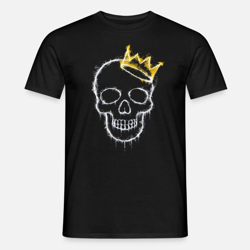 Schädel mit Krone - Männer T-Shirt - Schwarz