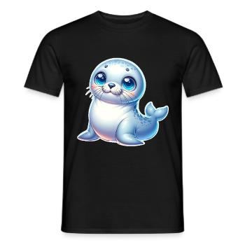 Seal seal - Men's T-Shirt - black - Front - AI Model Male 178 light (178cm)
