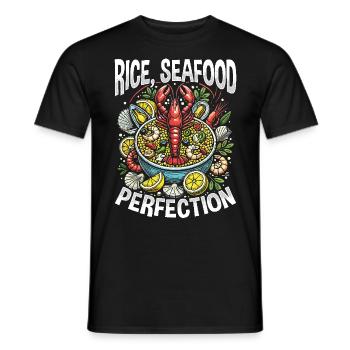 Paella Spanische Küche Meeresfrüchte - Männer T-Shirt - Schwarz - Vorne - AI Model Male 178 light (178cm)