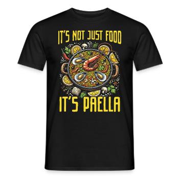Paella Spanish cuisine Seafood - Men's T-Shirt - black - Front - AI Model Male 178 light (178cm)