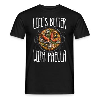 Paella Spanische Küche Meeresfrüchte - Männer T-Shirt - Schwarz - Vorne - AI Model Male 178 light (178cm)