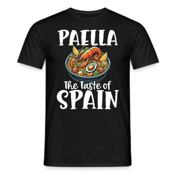 Paella Spanish cuisine Seafood - Men's T-Shirt - black - Front - AI Model Male 178 light (178cm)