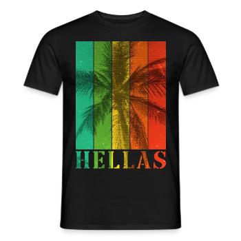 Grèce Hellas Été Palmiers Plage Mer - T-shirt homme - noir - Devant - AI Model Male 178 light (178cm)
