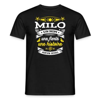 MILO UN NOM UNE FIERTÉ AUCUN RIVAL - T-shirt homme - noir - Devant - AI Model Male 178 light (178cm)