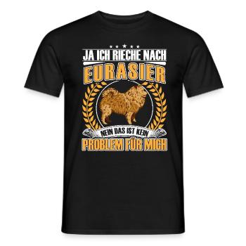 Rieche nach Eurasier Eurasian Spitz - Männer T-Shirt - Schwarz - Vorne - AI Model Male 178 light (178cm)