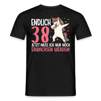 Finally 38 Now just growing up - Men's T-Shirt - black - Front - AI Model Male 178 light (178cm)