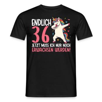 Finally 36 Now just growing up - Men's T-Shirt - black - Front - AI Model Male 178 light (178cm)