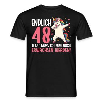 Finally 48 Now just growing up - Men's T-Shirt - black - Front - AI Model Male 178 light (178cm)