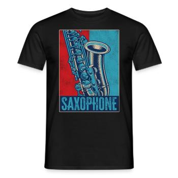 Saxophone Retro Vintage Saxophone - Männer T-Shirt - Schwarz - Vorne - AI Model Male 178 light (178cm)