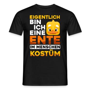 Fasching Party Enten DAS IST MEIN MENSCHEN KOSTÜM - Männer T-Shirt - Schwarz - Vorne - AI Model Male 178 light (178cm)