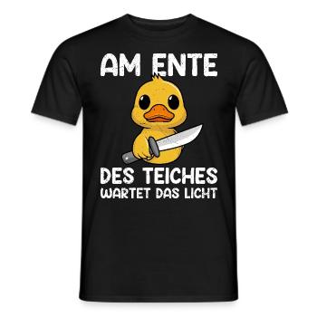 Karneval Party AM ENTE DES TEICHS WARTET LICHT - Männer T-Shirt - Schwarz - Vorne - AI Model Male 178 light (178cm)