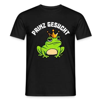Karneval Frosch PRINZ GESUCHT Lustiges Kostüm - Männer T-Shirt - Schwarz - Vorne - AI Model Male 178 light (178cm)