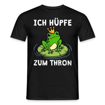 Karneval Frosch ICH HÜPFE ZUM THRON Lustiges - Männer T-Shirt - Schwarz - Vorne - AI Model Male 178 light (178cm)