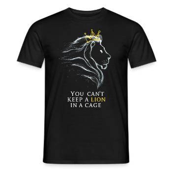 You cant keep a lion in a cage - Men's T-Shirt - black - Front - AI Model Male 178 light (178cm)