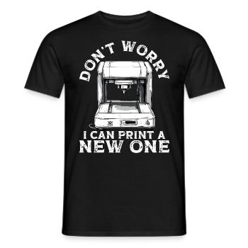 Don't worry, I can print a new one - Men's T-Shirt - black - Front - AI Model Male 178 light (178cm)