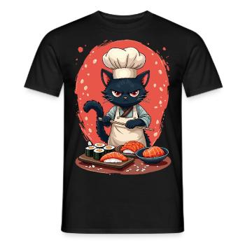 Sushi Chef Chat - T-shirt homme - noir - Devant - AI Model Male 178 light (178cm)