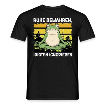Karneval RUHE BEWAHREN IDIOTEN IGNORIEREN - Männer T-Shirt - Schwarz - Vorne - AI Model Male 178 light (178cm)