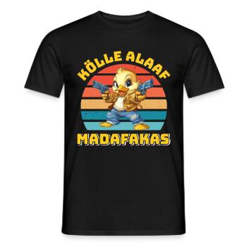Entenkostüm Karneval KÖLLE ALAAF MADAFAKAS - Männer T-Shirt - Schwarz - Vorne - AI Model Male 178 light (178cm)