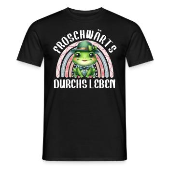 Froschkostüm FROSCHWÄRTS DURCHS LEBEN Lustiges - Männer T-Shirt - Schwarz - Vorne - AI Model Male 178 light (178cm)