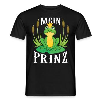 Karneval Party Männer MEIN PRINZ Lustiges Frosch - Männer T-Shirt - Schwarz - Vorne - AI Model Male 178 light (178cm)