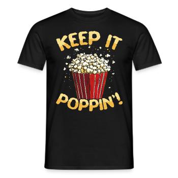 Keep It Poppin’! Popcorn - Männer T-Shirt - Schwarz - Vorne - AI Model Male 178 light (178cm)