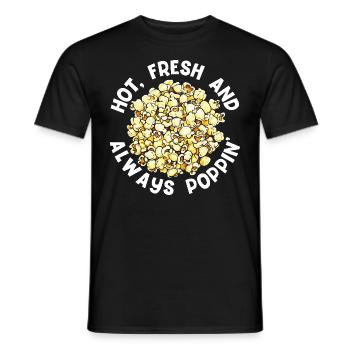 Hot, Fresh, and Always Poppin' Popcorn - Men's T-Shirt - black - Front - AI Model Male 178 light (178cm)
