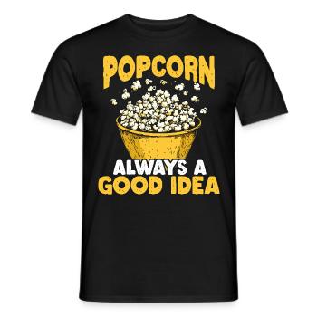 Popcorn Always a Good Idea - Männer T-Shirt - Schwarz - Vorne - AI Model Male 178 light (178cm)