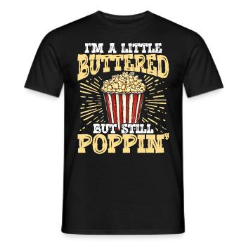 Je suis un peu beurré, mais je fais quand même éclater du pop-corn - T-shirt homme - noir - Devant - AI Model Male 178 light (178cm)