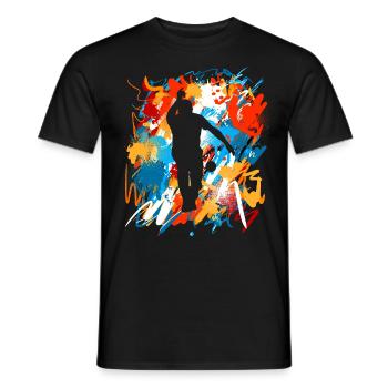 Boule Boccia Boule player - Men's T-Shirt - black - Front - AI Model Male 178 light (178cm)