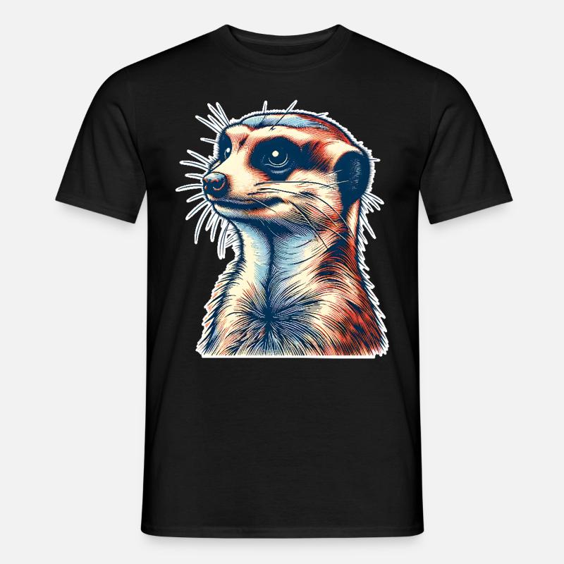 Erdmännchen - Männer T-Shirt - Schwarz