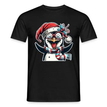 Pinguin Weihnachten - Männer T-Shirt - Schwarz - Vorne - AI Model Male 178 light (178cm)
