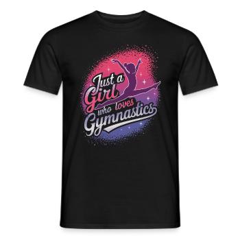 Just a Girl Who Loves Gymnastics - Men's T-Shirt - black - Front - AI Model Male 178 light (178cm)
